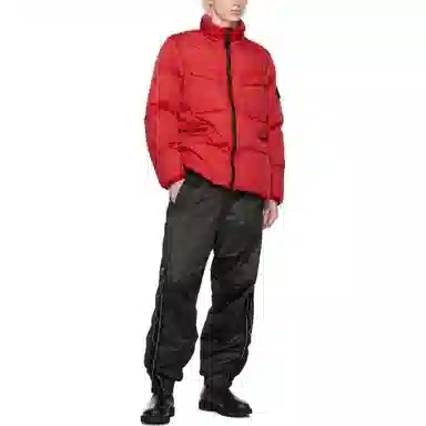 Stone Island Logo Puffer Jacket Red