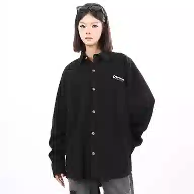 Gwola Basic Letter Print Long Sleeve Shirt