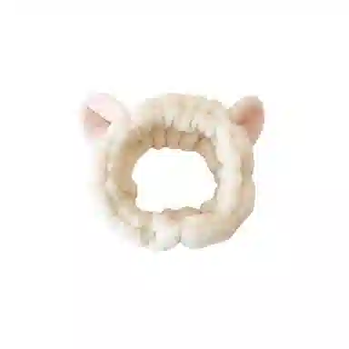 水中玉 韩系可爱洗脸束发带简约网红猫耳朵头箍毛绒化妆敷面膜发箍发饰 布艺 发带 女款