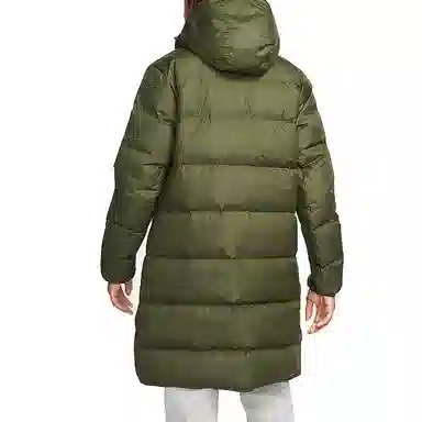 Nike Logo Mid-Length Down Jacket Military Green