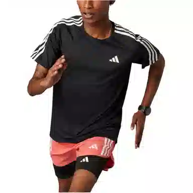 adidas Own The Run 3-Stripes Tee