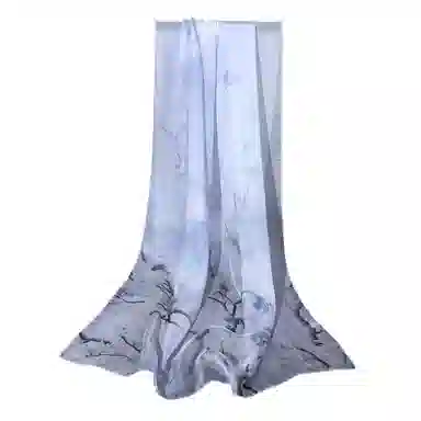 上海故事 春花秋月喷绘真丝长巾 桑蚕丝 丝巾 女款