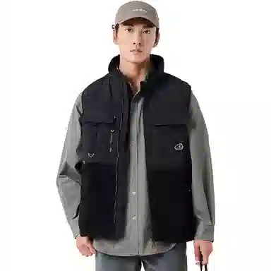 探路者 拼接撞色户外休闲立领马甲 男款