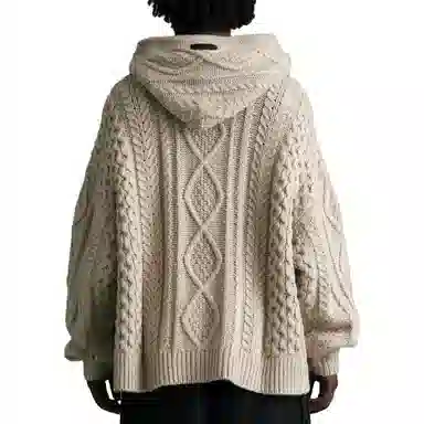 Fear of God Essentials FW23 Cable Knit Hoodie Silver Cloud
