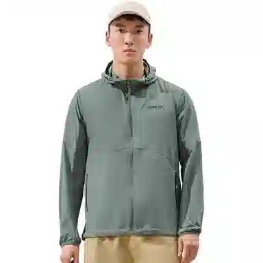 探路者 舒适透气防紫外线防泼水防晒服 男款 灰湖绿