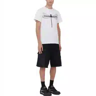 Alexander McQueen Dragonfly T-Shirt In WhiteBlack T