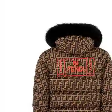 Fendi SS23 Printed Down Hoodie Jacket Brown