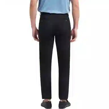 才子 中腰纯色修身微弹休闲裤 男款 黑色