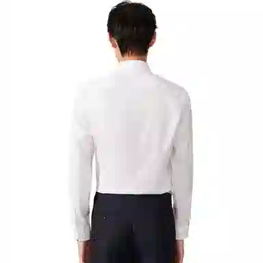 红豆 纯色方领弹力棉质商务休闲长袖衬衫 男款