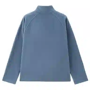 佐丹奴 摇粒绒破骨立领半开胸插肩针织宽松厚款纯色长袖卫衣 男款