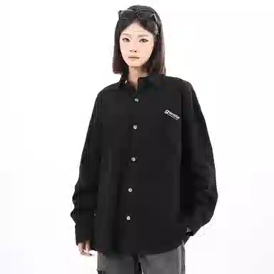 Gwola Basic Letter Print Long Sleeve Shirt