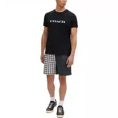 COACH Printed Mid-Rise Shorts Black