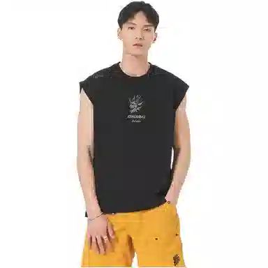 鬼洗 鬼头印花凉感简约无袖背心 男款
