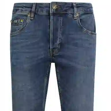 Versace Jeans Couture FW23 Logo Washed Button Jeans Blue