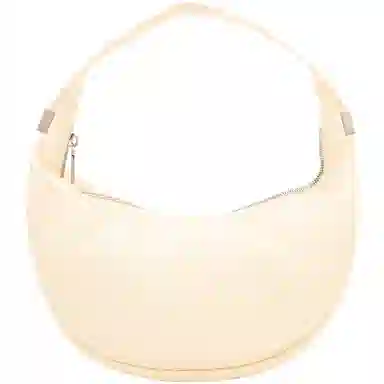 Calvin Klein Pleated Zipper Shoulder Bag Vanilla White