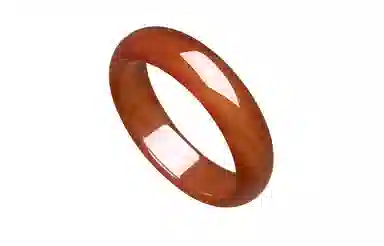 周六福 枫叶红宽条新中式国风送女友纪念日礼物 玉髓 手镯 女款