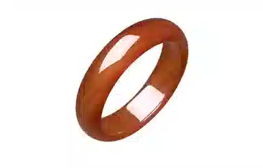 周六福 枫叶红宽条新中式国风送女友纪念日礼物 玉髓 手镯 女款