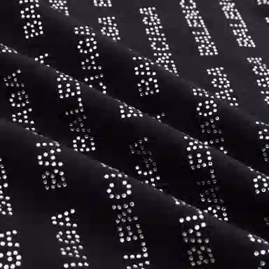 Balenciaga Logo Sequin Long Sleeve T-Shirt Black