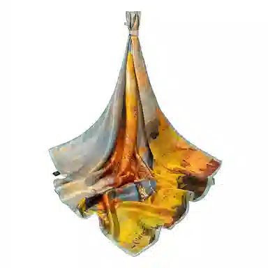 上海故事 加大真丝大方巾 桑蚕丝 丝巾 女款 温婉花意