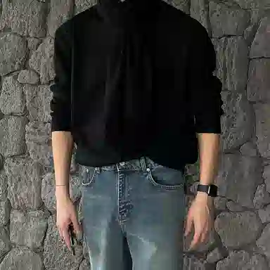 我是大卫 经典糖果色纯色基础款潮流宽松休闲针织衫 男女同款