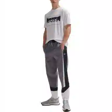 HUGO BOSS Cotton-Blend Regular-Fit T-Shirt With Logo Artwork T