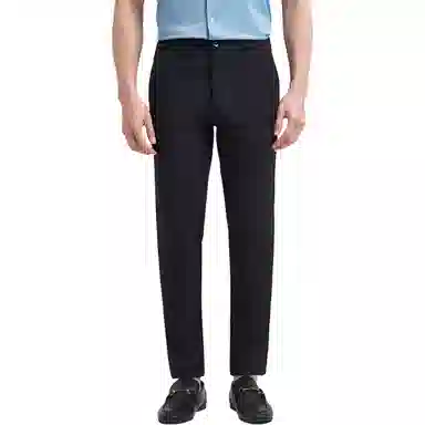 才子 中腰纯色修身微弹休闲裤 男款 黑色