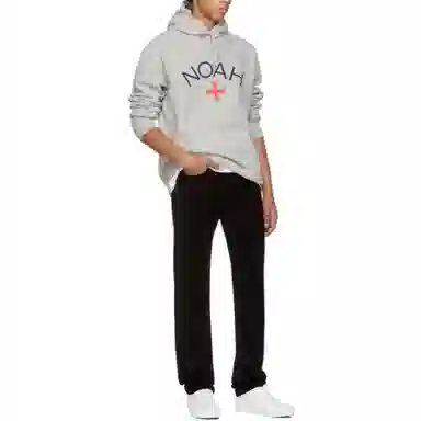 NOAH Core Logo Hoodie Heather Grey