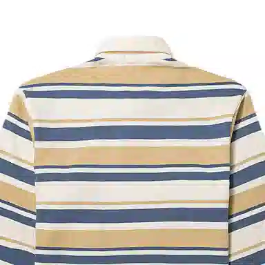 Vans Striped Long Sleeve Polo Shirt Off White