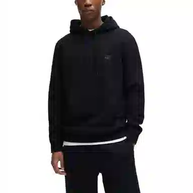 HUGO BOSS Cotton-Terry Hoodie With Logo Patch Logo