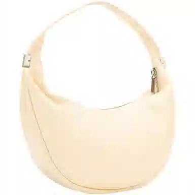 Calvin Klein Pleated Zipper Shoulder Bag Vanilla White