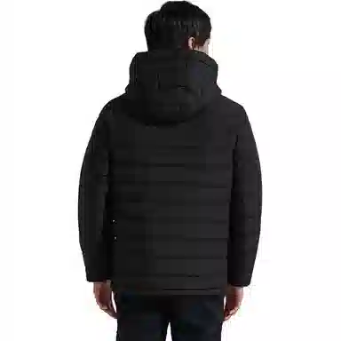 探路者 户外保暖防泼水羽绒服 男款 黑色