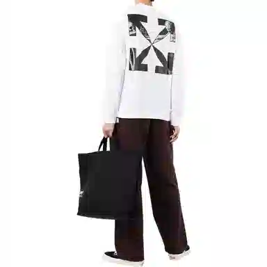 OFF-WHITE SS22 Logo Long Sleeve Tee White