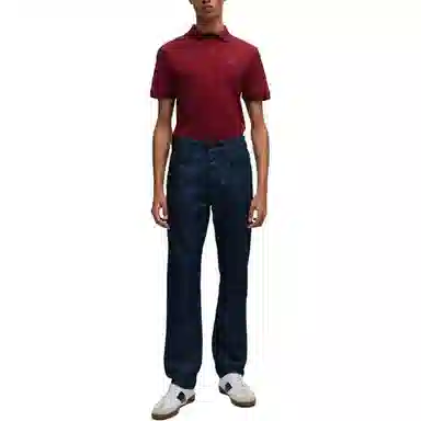 HUGO BOSS Stretch-Cotton Slim-Fit Polo Shirt With Logo Patch PoloPolo