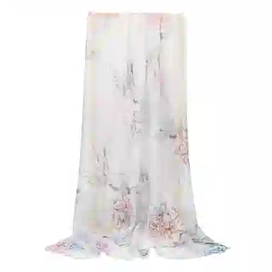 上海故事 春花秋月喷绘真丝长巾 桑蚕丝 丝巾 女款