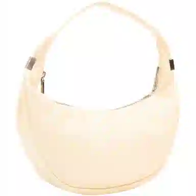 Calvin Klein Pleated Zipper Shoulder Bag Vanilla White