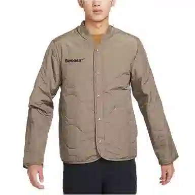 Nike Logo Baseball Jacket Brown