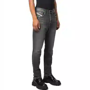 DIESEL FW22 Straight High Waist Jeans Gray
