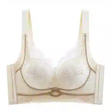 兰缪 时尚柔软蕾丝聚拢提拉上托侧收文胸 女款