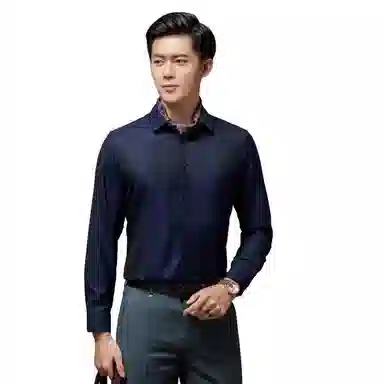 恒源祥 纯色长袖衬衫 男款