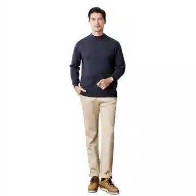 恒源祥 半高领厚款针织毛衣 男款