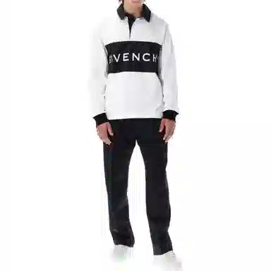Givenchy Letter Print Polo Shirt White