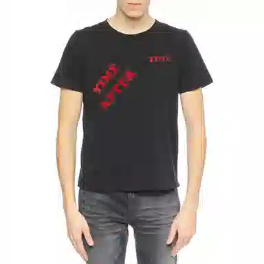 Saint Laurent Logo Embroidered T-Shirt Black