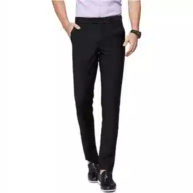 才子 修身纯色纱支商务西装裤 男款