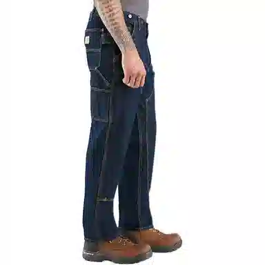Carhartt 103890 RUGGED FLEX HEAVYWEIGHT DOUBLE-FRONT UTILITY LOGGER JEAN RELAXED FIT BLUE