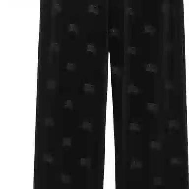 Burberry Printed Elastic Casual Pants Black