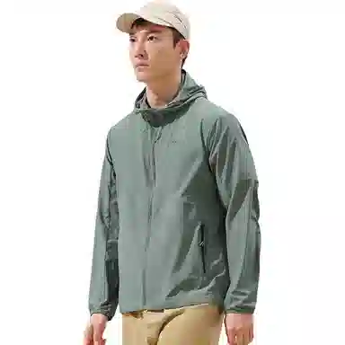 探路者 舒适透气防紫外线防泼水防晒服 男款 灰湖绿