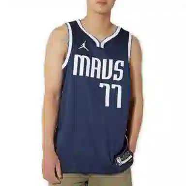 Jordan Dallas Mavericks Doncic 77 Mesh Jersey Navy