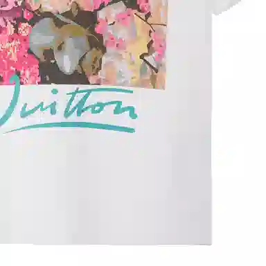 Louis Vuitton FW22 Floral Lettering Tee White