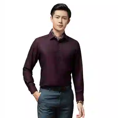 恒源祥 纯色长袖衬衫 男款