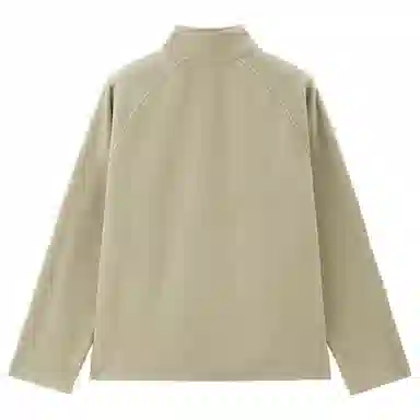 佐丹奴 摇粒绒破骨立领半开胸插肩针织宽松厚款纯色长袖卫衣 男款